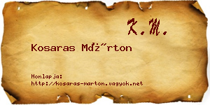 Kosaras Márton névjegykártya