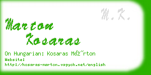 marton kosaras business card